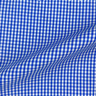 Royal Blue Micro Grid Check Giza 45 Egyptian Cotton Dress Shirt Cloth