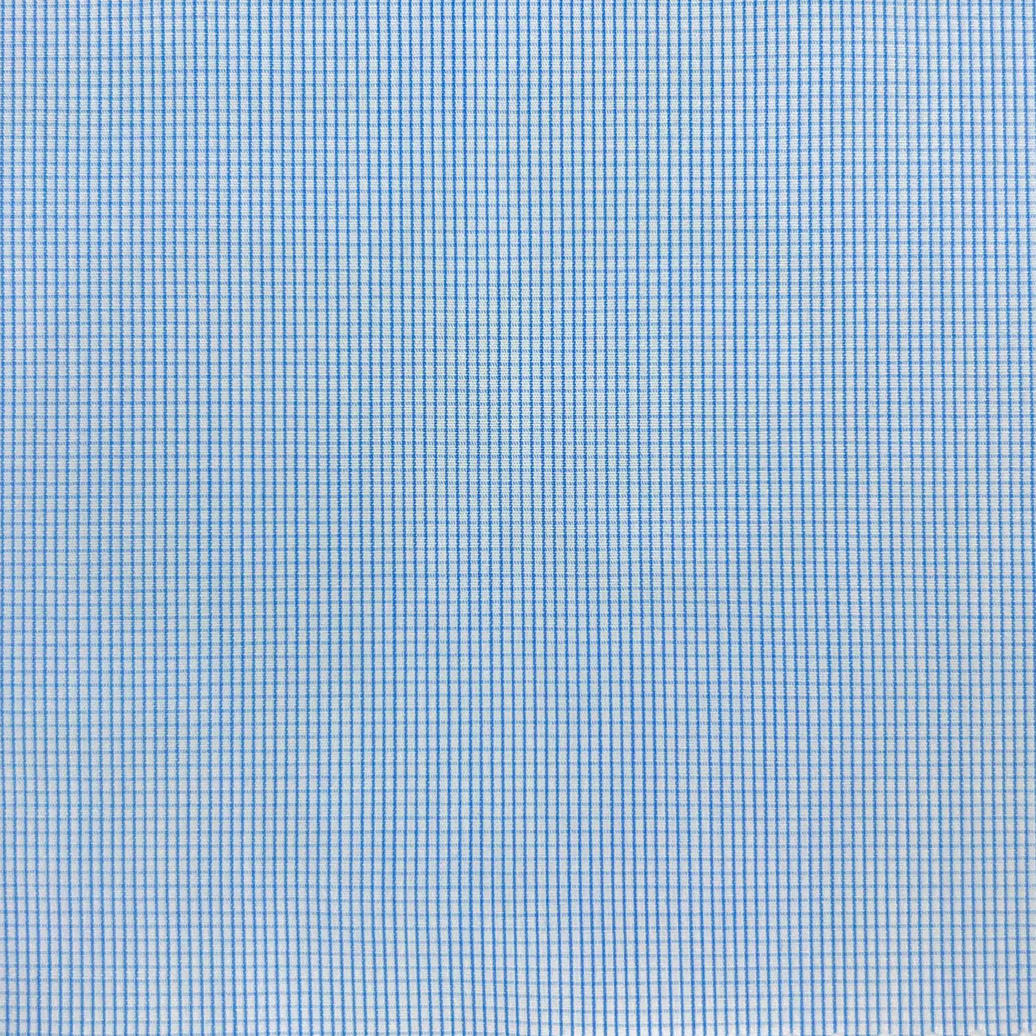 Light Blue Fine Micro Grid Check Giza 45 Egyptian Cotton Dress Shirt Cloth
