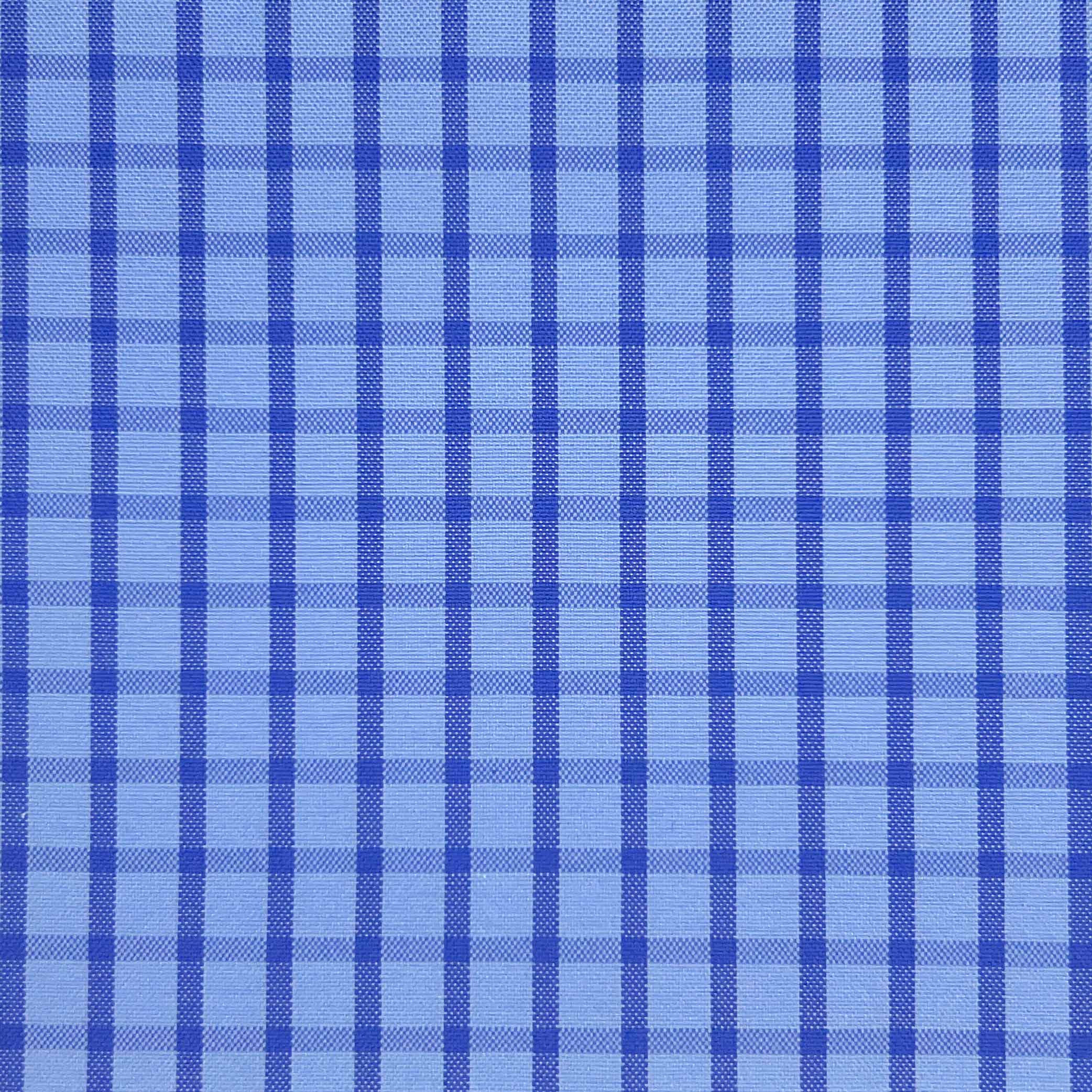 Baby Blue Grid Check Giza 45 Egyptian Cotton Dress Shirt Cloth
