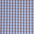 Baby Blue With Brown Grid Check Giza 45 Egyptian Cotton Dress Shirt Cloth