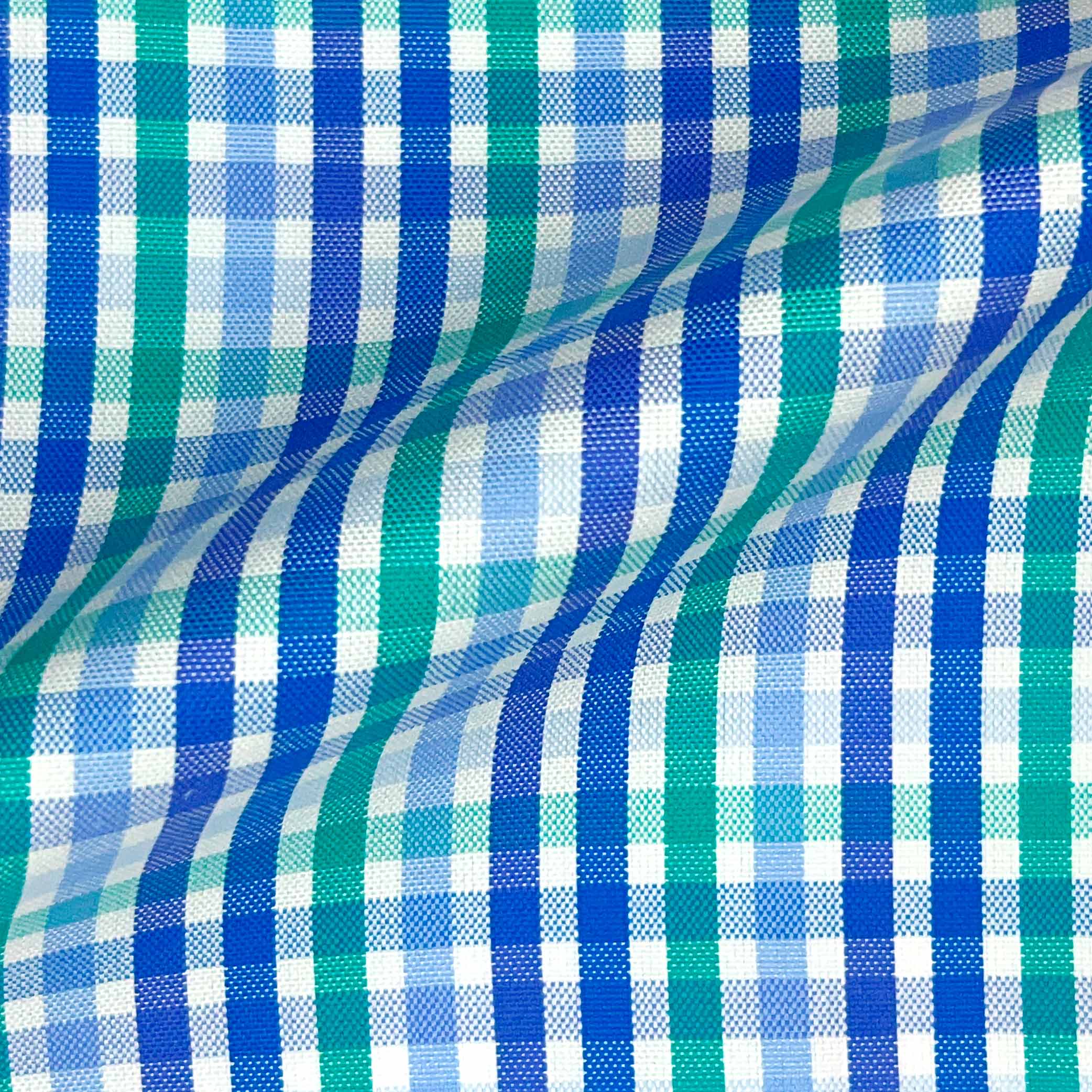 Fern Green w/ Royal Blue Giza 45 Egyptian Cotton Dress Shirt Cloth