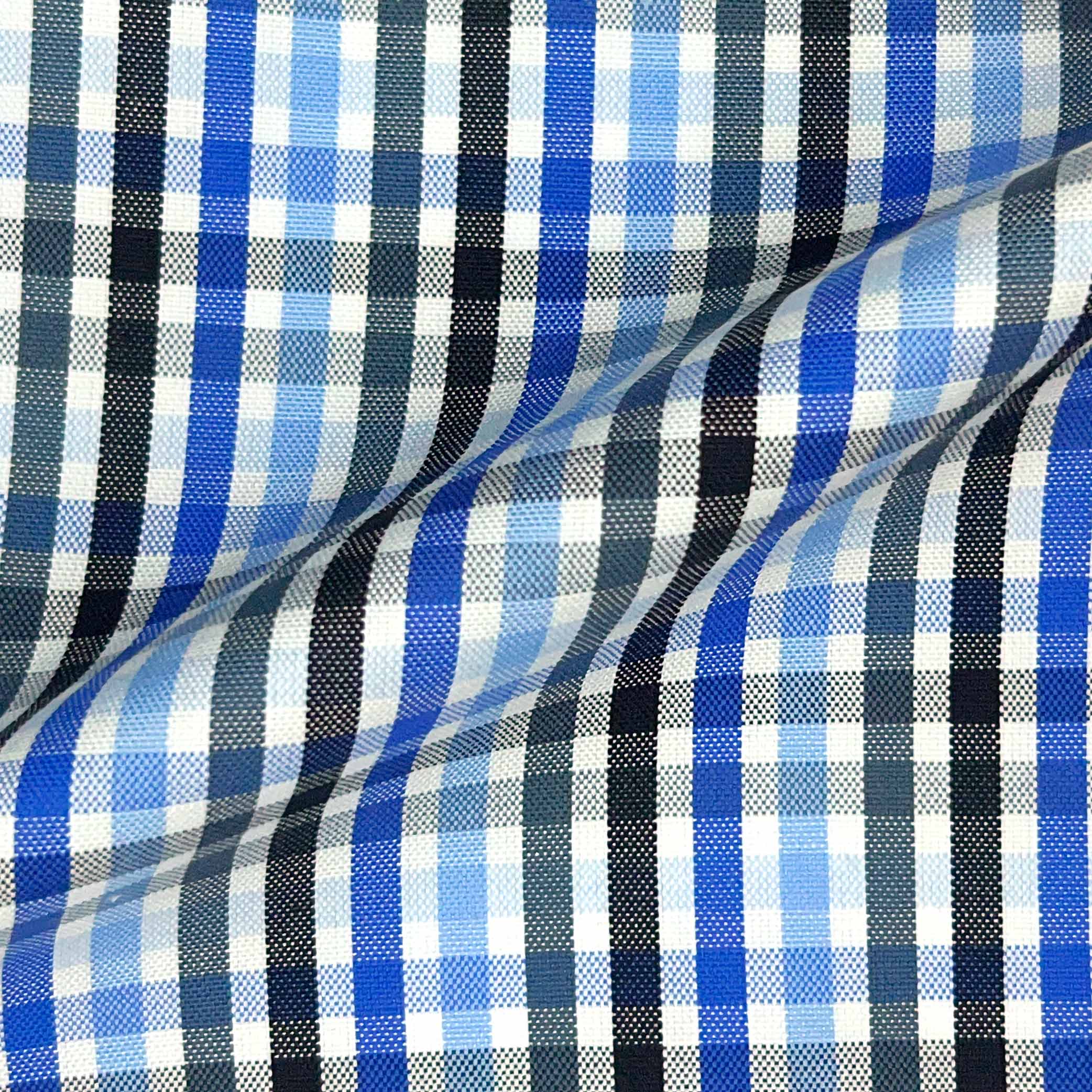 Black And Charcoal Grey With Royal Blue Grid Check – Westwood Hart