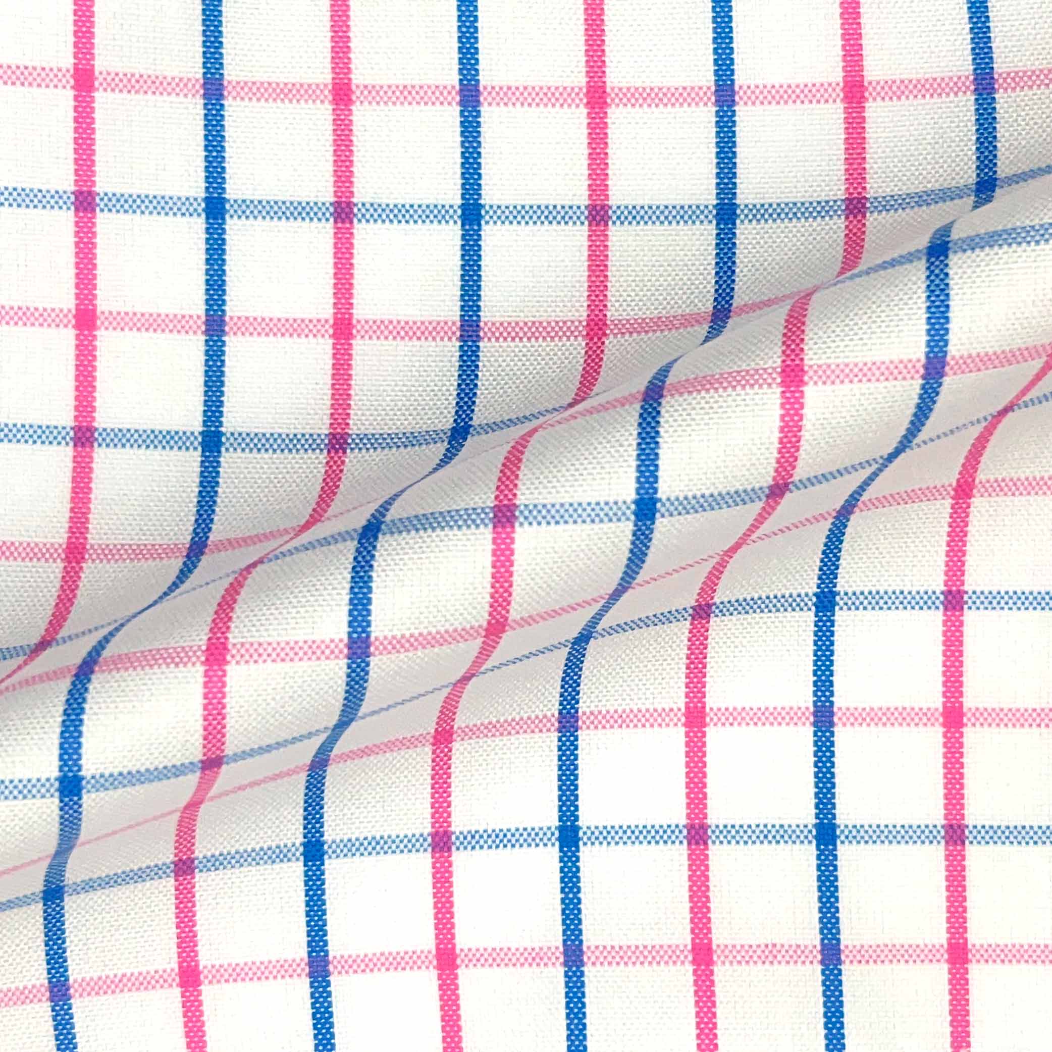 Medium Blue w/ Pink Giza 45 Egyptian Cotton Dress Shirt Cloth