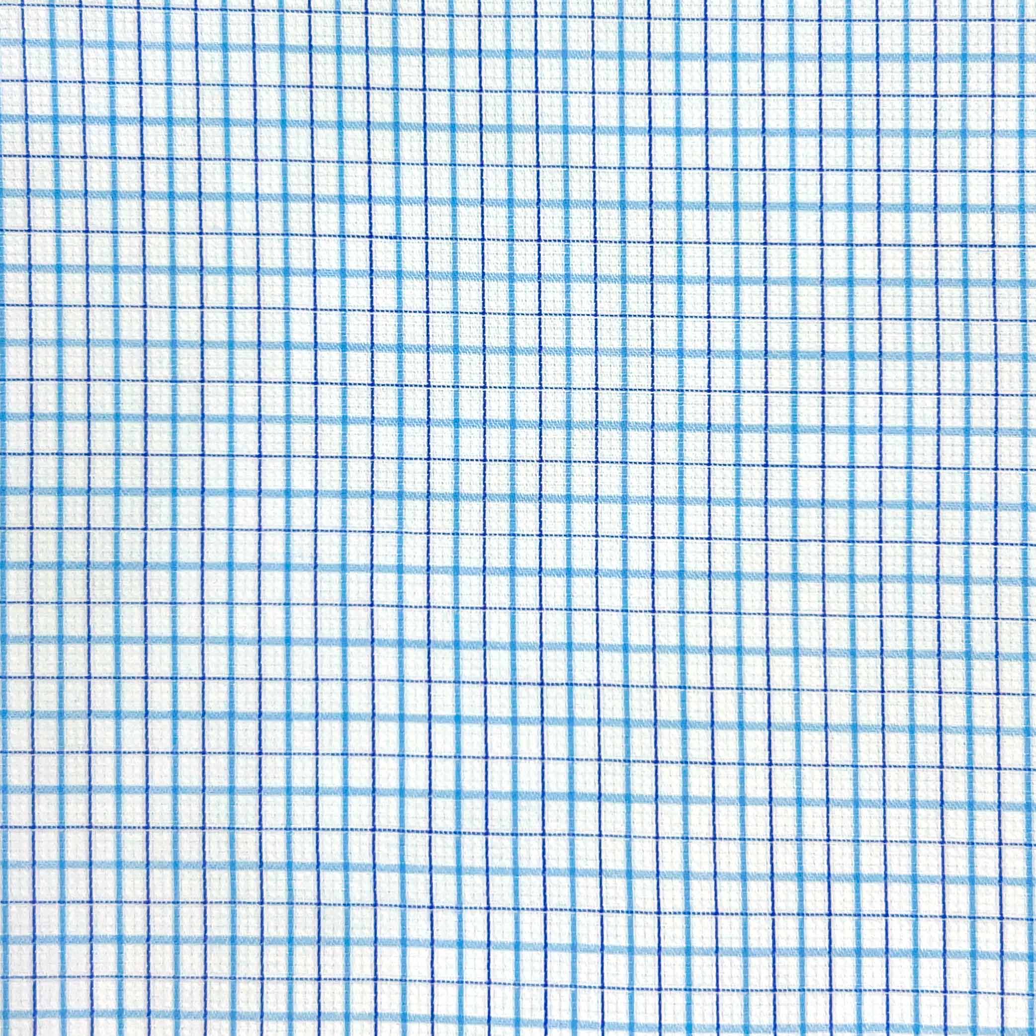 Sky Blue Mini Grid Check Giza 45 Egyptian Cotton Dress Shirt Cloth