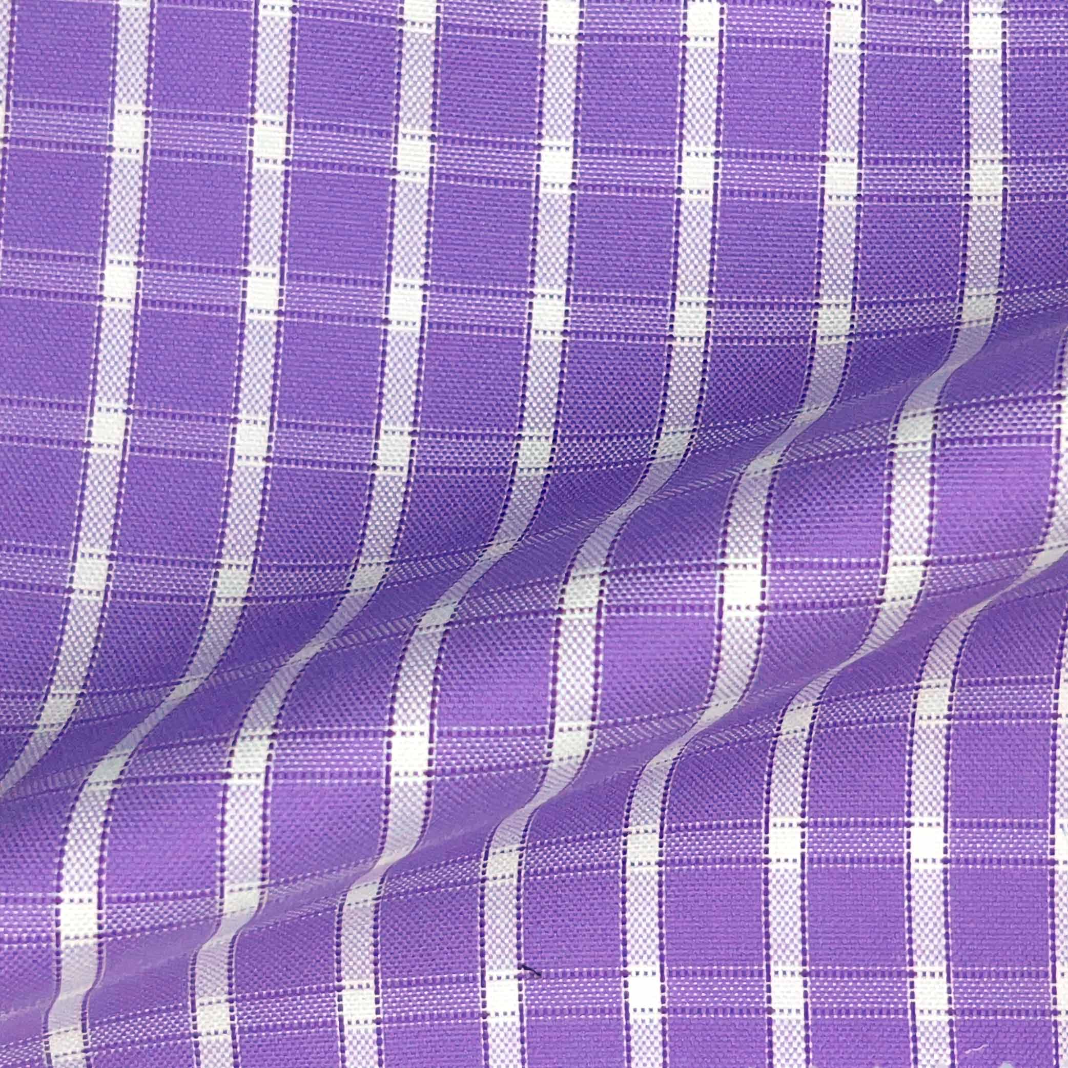 Purple Grid Check Giza 45 Egyptian Cotton Dress Shirt Cloth