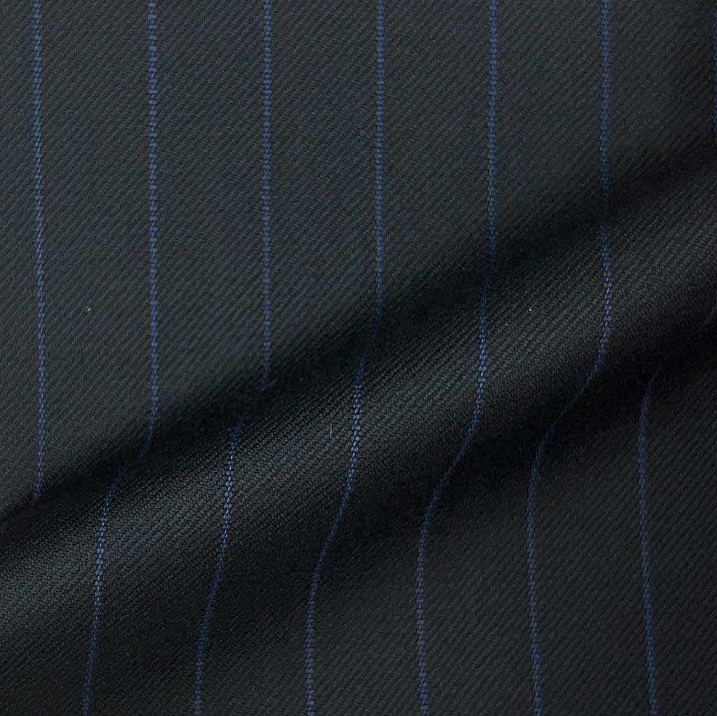 Westwood Hart Online Custom Hand Tailor Suits Sportcoats Trousers Waistcoats Overcoats Midnight Blue With Royal Blue Pinstripes