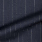 Loro Piana Four Seasons Super 130's Wool Westwood Hart Online Custom Hand Tailor Suits Sportcoats Trousers Waistcoats Overcoats Made To Measure Formalwear Tuxedo Midnight Blue Pinstripes