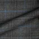 Lanifico Cerruti Nobility Super 150's Virgin Wool Westwood Hart Online Custom Hand Tailor Suits Sportcoats Trousers Waistcoats Overcoats Made To Measure Formalwear Tuxedo Grey Glen Plaid With Blue Windowpane