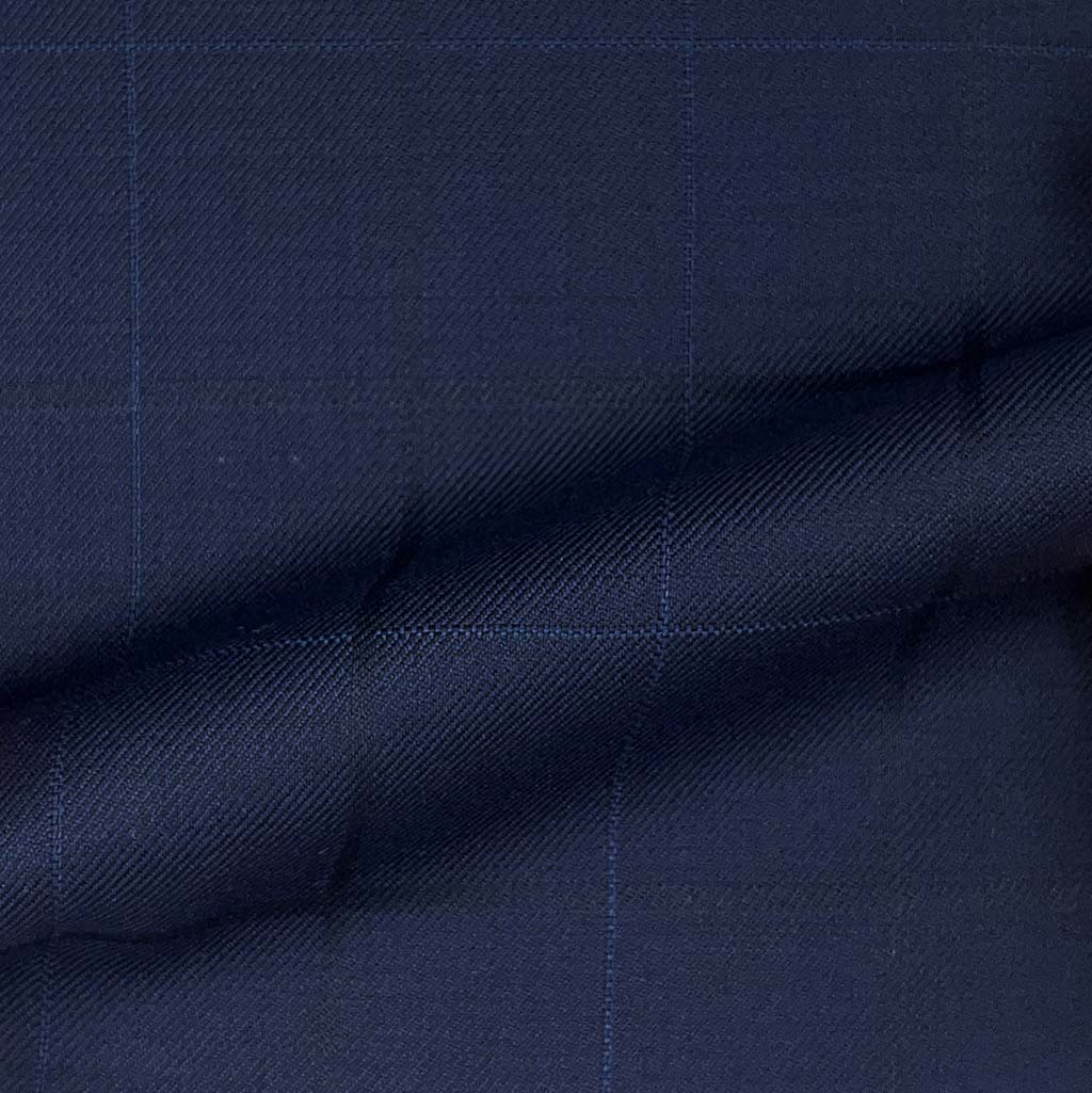 Lanifico Cerruti Nobility Super 150's Virgin Wool Westwood Hart Online Custom Hand Tailor Suits Sportcoats Trousers Waistcoats Overcoats Made To Measure Formalwear Tuxedo Navy Windowpane