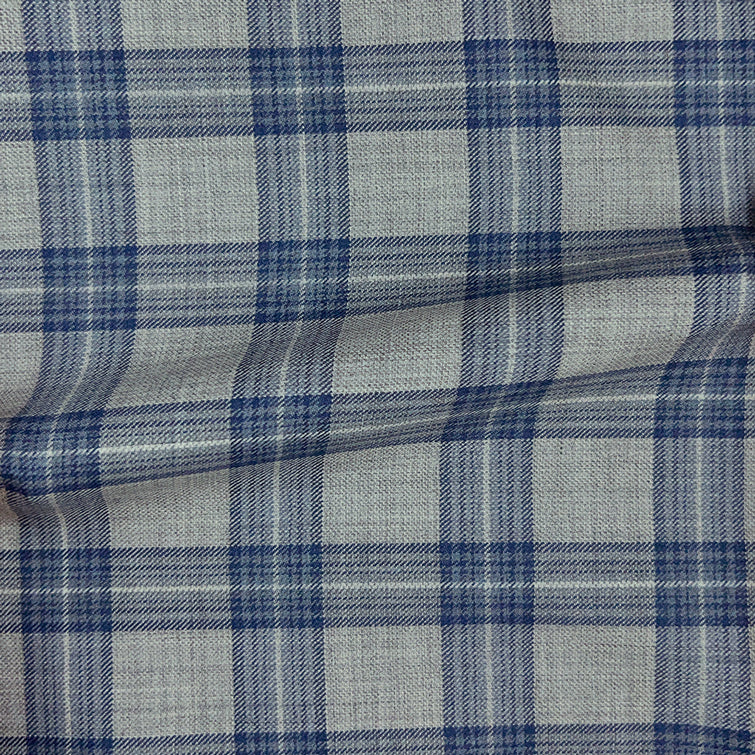 Westwood Hart Online Custom Hand Tailor Suits Sportcoats Trousers Waistcoats Overcoats Heather Grey With Blue Grid Check